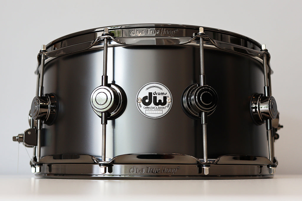 DW USA Collectors Series Black Satin Over Brass 6.5 x 14 Snare