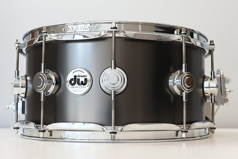 DW Collectors Satin Black Over Brass 6.5" x 14" Snare