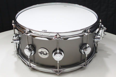 DW Collectors Satin Black Over Brass 6.5" x 14" Snare