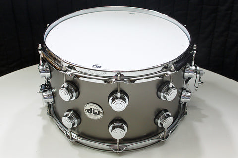 DW Collectors Satin Black Over Brass 8" x 14" Snare