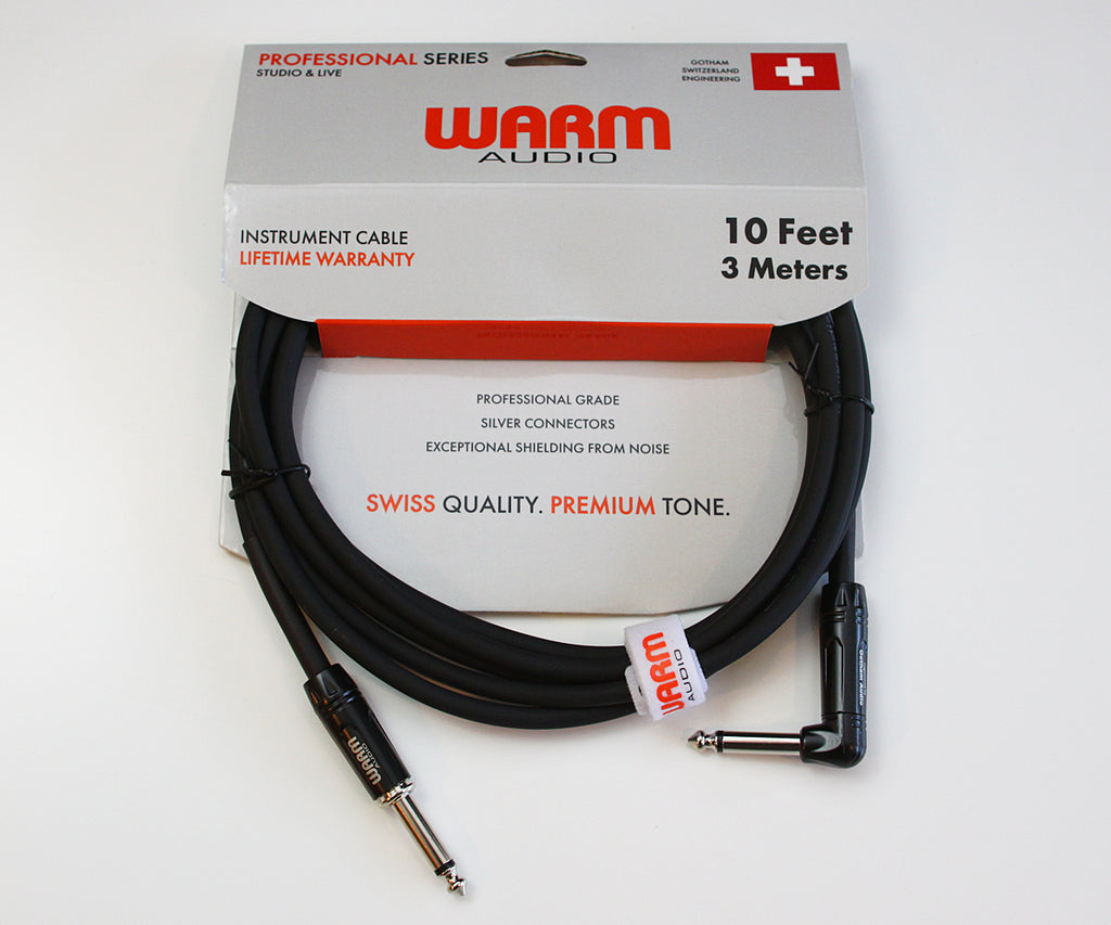 Warm Audio Pro Series 10' Right Angle Instrument Cable PRO-TS-1RT-10