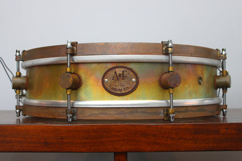 A & F Drum Co 3.5" x 14" Raw Brass Snare with Internal Snare