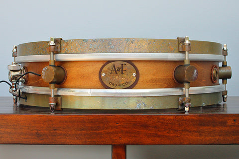 A & F Drum Co Rude Boy 3" x 13" Teak/Maple Snare with Internal Snare